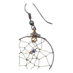 Dreamcatcher Earrings Vintage 1970s Beaded Dangle Drop
