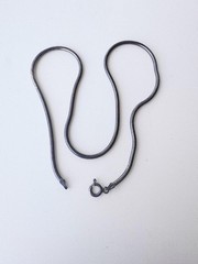 Vintage Sterling Silver 925 Snake Chain Necklace Italy 15” 15.2g Oxidized