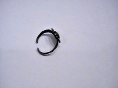 Old Pawn Navajo Sterling and Turquoise Green Ring 5/8″