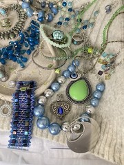Vintage & Modern Costume Jewelry Lot Curated Collection ALL WEARABLE Blues