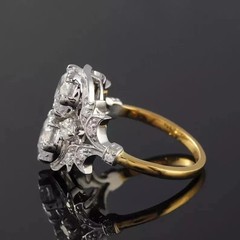 3Ct Art Deco Style Round Cut Lab Created Diamond Anniversary 14K Gold FN Ring