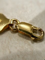VTG Milor Herringbone Chain Necklace Gold Tone 925 Sterling Silver Wide Italy