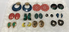 Vintage To Now Pierced Earrings Lot of 12 Colorful Fun Boho Mixed Variety