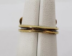 14k Yellow Gold White Green Enamel Butterfly Ring Vintage Size 6.5 R190
