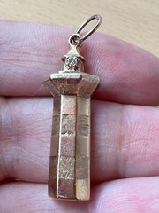 VINTAGE 14K GOLD DIAMOND LIGHTHOUSE CHARM PENDANT SOLID CUSTOM MADE NAUTICAL