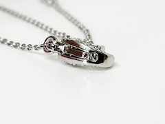 Vintage Silver Tone Crystal Tear Drop Pendant Necklace With Rhinestones Signed N