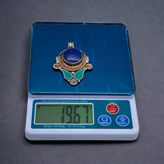 Tibetan Nepal Jewelry Ethnic Handmade Turquoise Coral Lapis Nice Brass Pendant