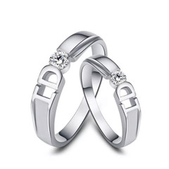 925 Sterling Silver & Round Cut 1.CT Diamond Yes I Do Promise Couple Ring Set