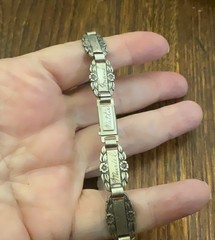 World War II era Sterling silver forget me not bracelet 7.5 inches
