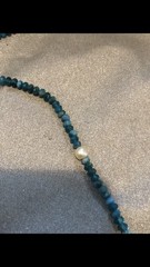 Woman’s Vintage Necklace Pearl And Blue Spinel Sterling Clasp Signed YGI 925