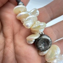 Vtg Baroque Pearl Bracelet Sterling Silver QVC Chunky Cluster Hammered Nuggets