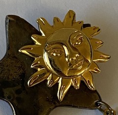 Vintage DURI Sun Moon Stars Lapel Pin Brooch – Silver & Gold Tone