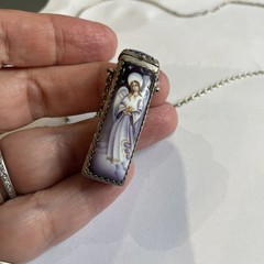 Vintage Russian Rostov Hand Painted Enamel Finift Fragrance/Trinket Pendant