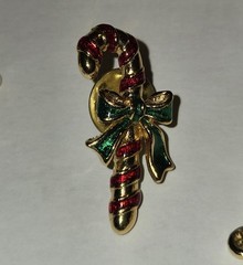 6 Christmas Brooch Rhinestone Enamel Pins Costume Jewelry, 1.5-2.5 Inches