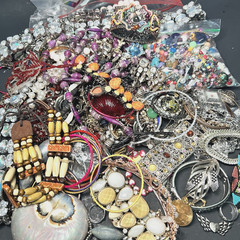 5 LB Junk Drawer Jewelry Lot Stuff Wear Repair Harvest vtg-now etc AS IS scrap Q