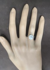 Vintage Platinum Engagement Ring 3.34CT. Natural Old Euro Cut Round Diamond