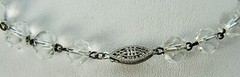 Gorgeous Vintage Deco Sterling Faceted Graduated Crystal Chain Link Necklace 18″