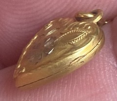 RARE Vintage Henry F Barrows HFB Etched 1/20 12k GF Heart Locket Necklace 13.5”