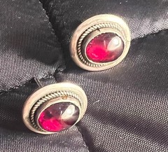 Vintage Sterling Stamped 925 Garnet Earrings Weighing 6 Grams