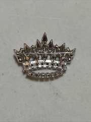Vintage B David Multi Color Rhinestone Crown Brooch Pin No box