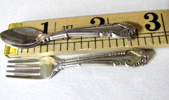 Vintage Sterling Silver Spoon Fork Brooch Pin Set Washington DC Souvenir 2.5″ SB