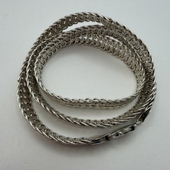 Vintage Sterling Silver 925 Men’s Jewelry Wheat Chain Necklace Foxtail 50cm