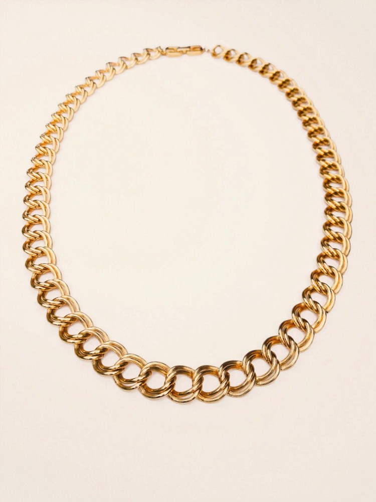 GIVENCHY Double Link 30″ Gold-Tone Chain Designer Classic VTG Necklace