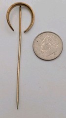 Antique Victorian Horseshoe Shaped Stick Pin Goldtone 2.5 Inches