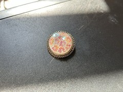 West Germany Brooch Pin Iridescent Floral Design