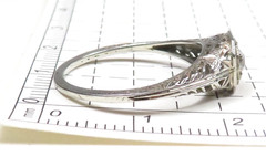 Antique Art Deco 1920’s European Diamond Engagement Rg 18KW Sz 6.25 UK-M EGL USA