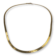 Vintage SU Sterling Silver 925 Gold Vermeil Heart Pattern Necklace 17.75 Inches