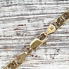 ANCHOR MARINER STERLING SILVER 925 CHAIN LINK NECKLACE 17.75″ GOLD PLATED
