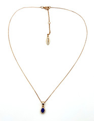 Demdaco Rose Gold Tone Petite Lapis Lazuli Pendant Necklace 16 in