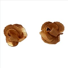 Lot Of 2 Estate 1920’s Classic Women’s Screw Back Earrings Gold And White Floral