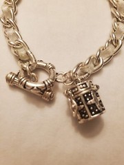 Silvertone Chain Bracelet with Tiny Prayer Box Charm Opens + Close