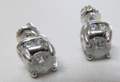 Beautiful 1.50 ctw Diamond Stud Earrings 14k White Gold Screw Backs MAKE OFFER
