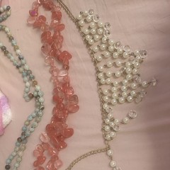 3pc Women’s Multicolor Beaded Necklace Mixed Lot Bib, Glass/Plastic/Metal
