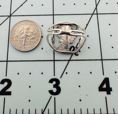 Vintage Unique Patriotic 1943 Mercury Dime Cutout Silver Ring US Coin Sz 6 3/4