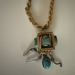 EGYPTIAN Revival NECKLACE scarab Vintage