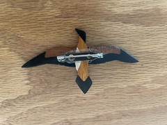 Hand Made Varied Wood Bird In Flight Pin Brooch
