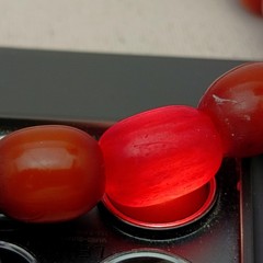 Antique Ottoman Dark Honey Cognac Bakelite Catalin Faturan Bead Necklace 84.71g