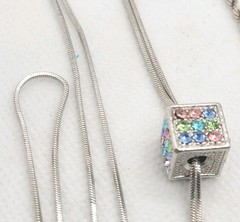 Set Of 3 Silver Tone Necklace Pedant Chain Charm.