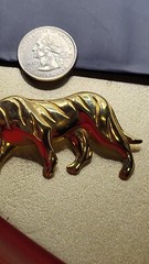 Vintage Monet Fashion Jewlery Gold tone Tiger Brooch Pin. J1
