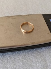 Antique 14k Solid Gold Wedding Round Band Large Ring Sz 11 Letter W Hallmark