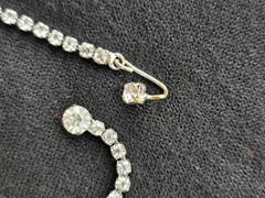 Vintage Rhinestone Floral Motif Wedding Necklace 14″ Choker Length