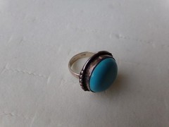 Lovely Native American Sterling Silver Turquoise Ring size 7.25