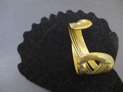 Vintage Mid Century Artisan Copper Brass Cuff Bracelet Signed Clarke V Carmen