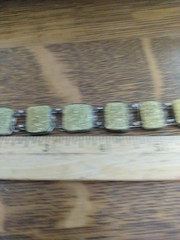 Antique Art Deco Gold Filled Gold Sparkle Glass Panels Bracelet 7 Inches