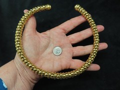 Vintage Gold Plated Metal Cuff Necklace Very Flexible