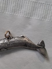 Vintage Pewter 1976 General Sperm Whale Pendant Souvenir